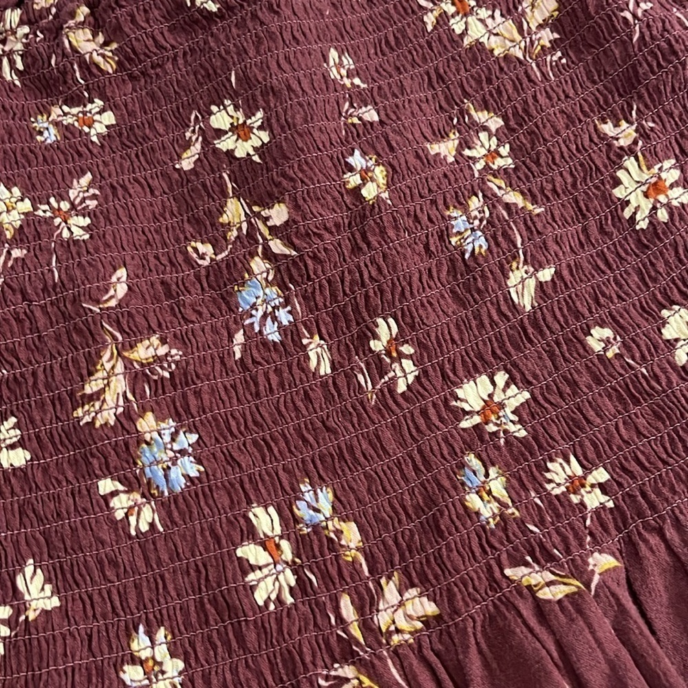 Madewell Lucie Smocked Square Neck Peplum Floral Blouse Size 2 NWT - Picture 6 of 11